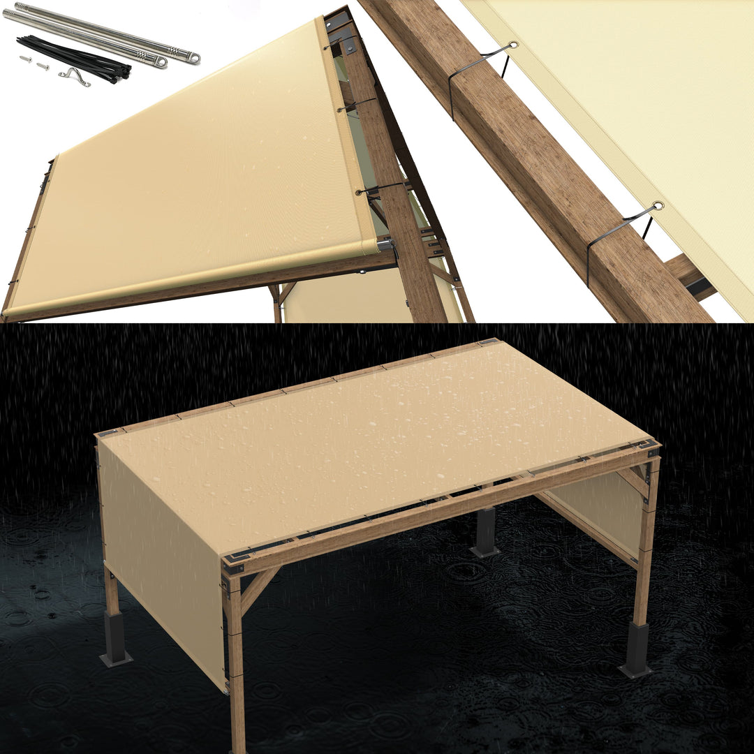Waterproof Pergola Sun Shade Canopy Replacement Cover( With Rods) - Royal Shade USA