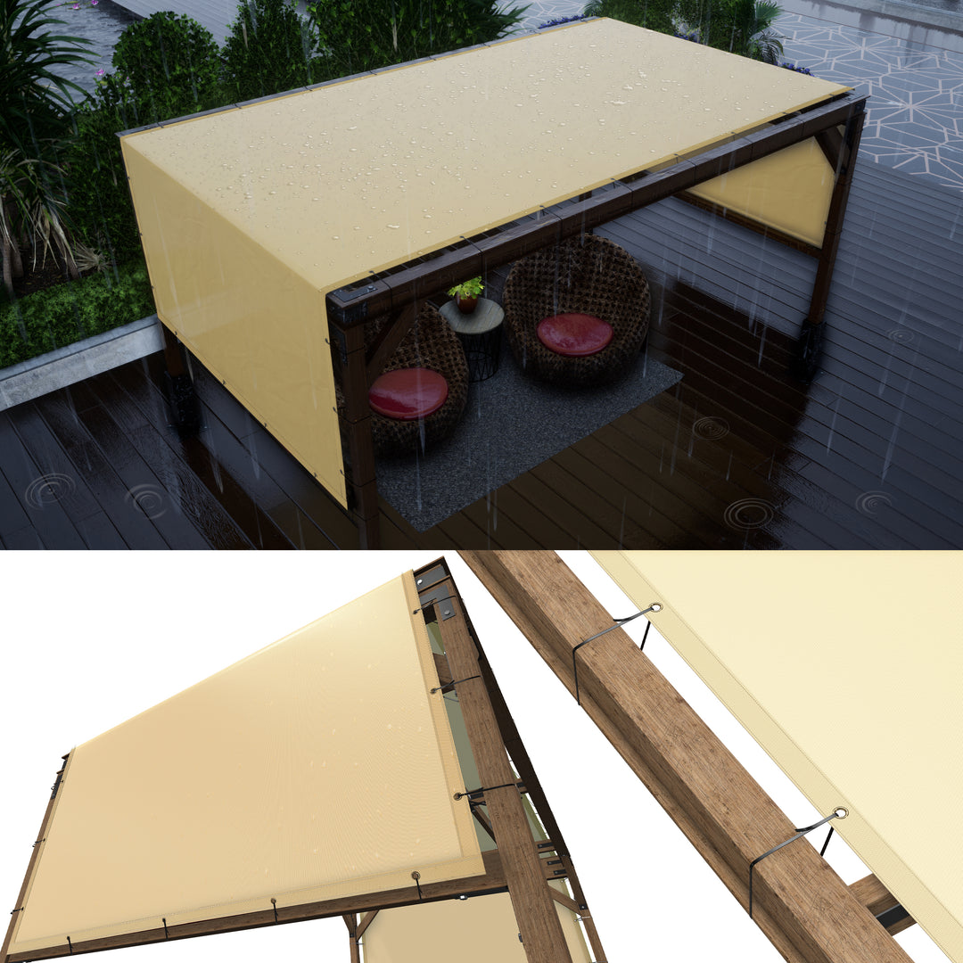 [Custom] Waterproof Pergola Sun Shade Canopy Replacement Cover Commercial Grade 260 GSM Cloth(No Rod)