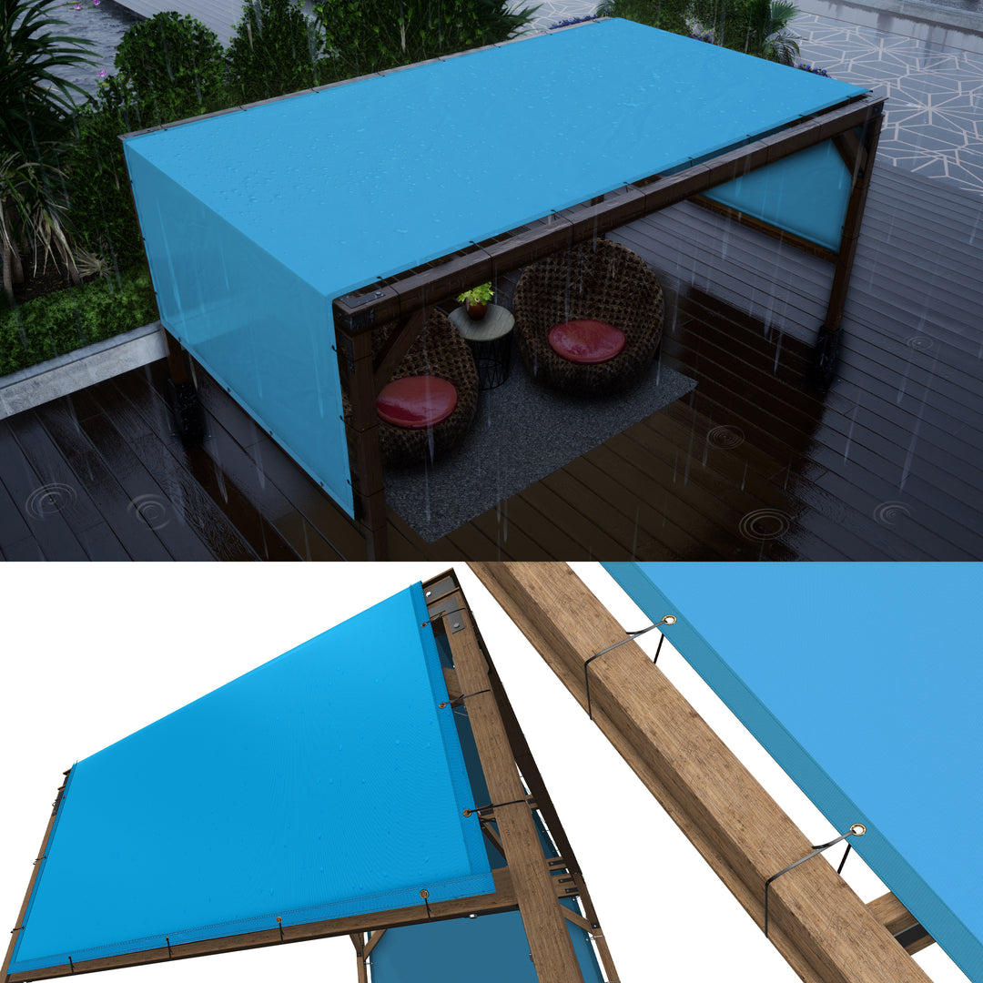 [Custom] Waterproof Pergola Sun Shade Canopy Replacement Cover Commercial Grade 260 GSM Cloth(No Rod)