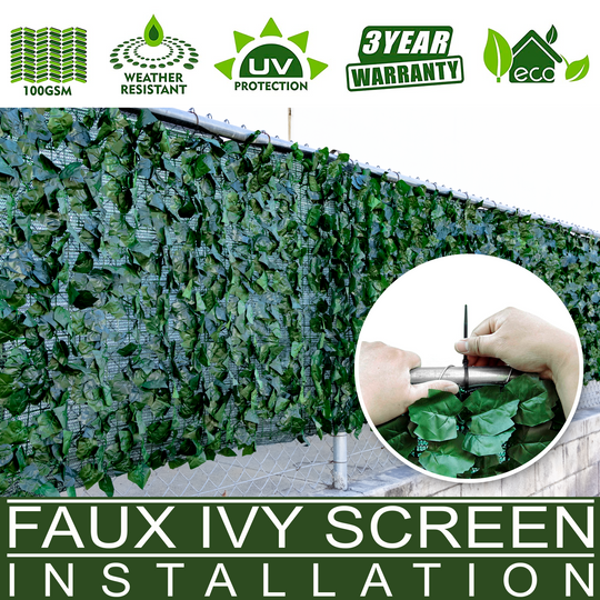 Artificial Hedges Faux Ivy Leaves Fence Privacy Screen Panels  Decorative Trellis