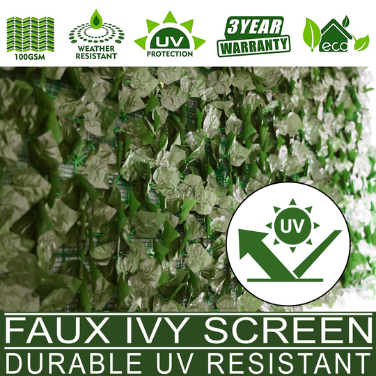 Artificial Hedges Faux Ivy Leaves Fence Privacy Screen Panels  Decorative Trellis