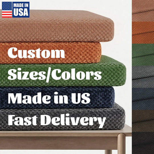 【Custom】Chenille Fabric Seat Cushion, Indoor Bench Cushion Royal Shade USA