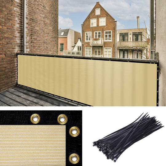 Outdoor Privacy Fence Screen with Heavy Duty Brass-Grommets Commercial Grade - 170 GSM | 6 Colors