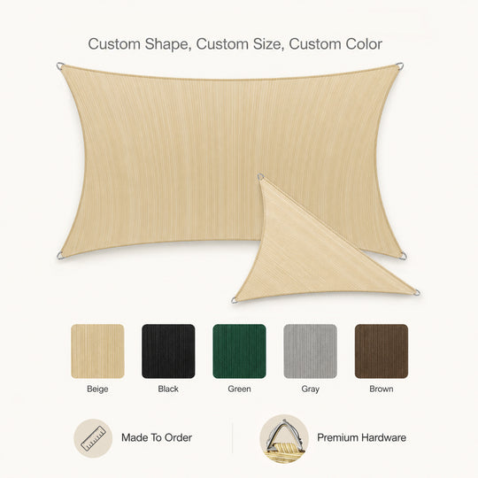 【Custom】Pro Ring Triangle/Rectangle/Square Sun Shade Sail Canopy