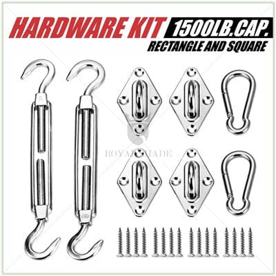 1500 LB Rectangle/Square/Triangle Sun Shade Sail Stainless Steel Hardware Installation Kit